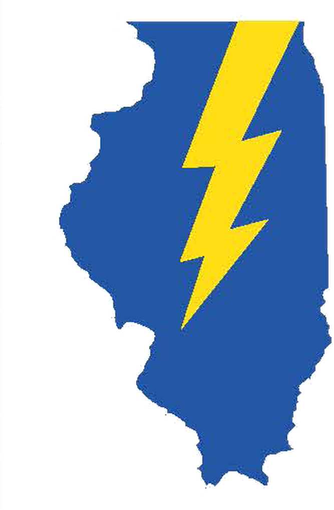 The state of Illinois with the Svea lightning bolt