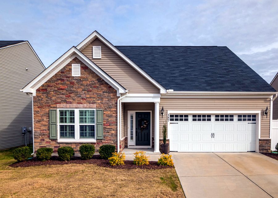 A well-kept brick home